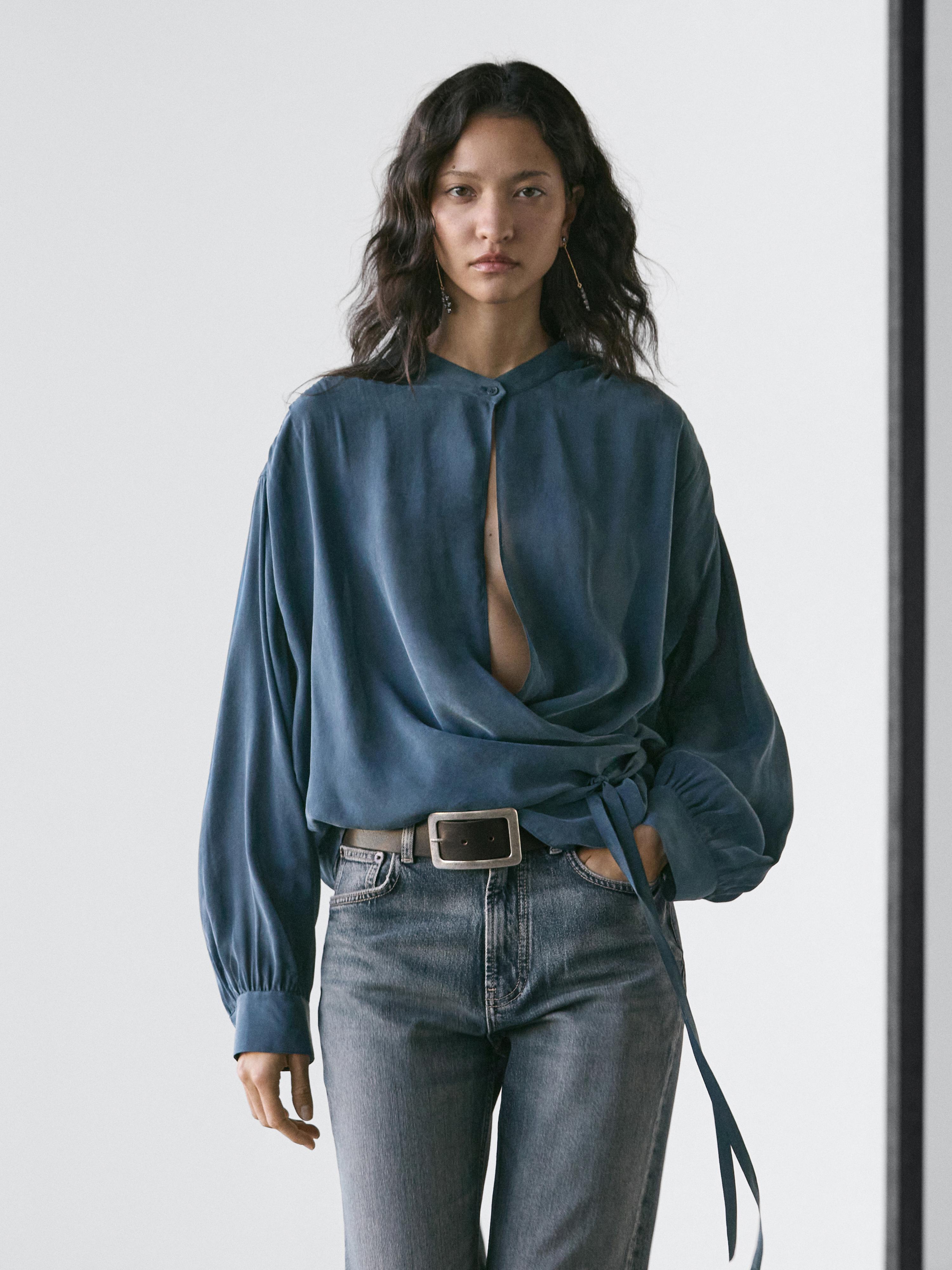 Blouse fluide cache-cœur